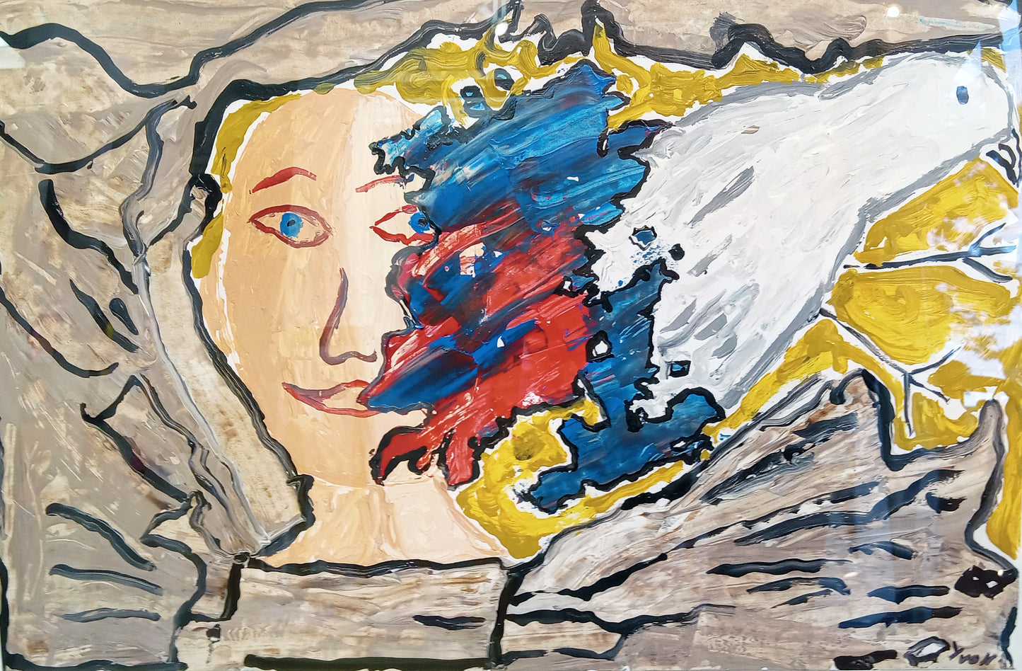 Personnage avec oiseau