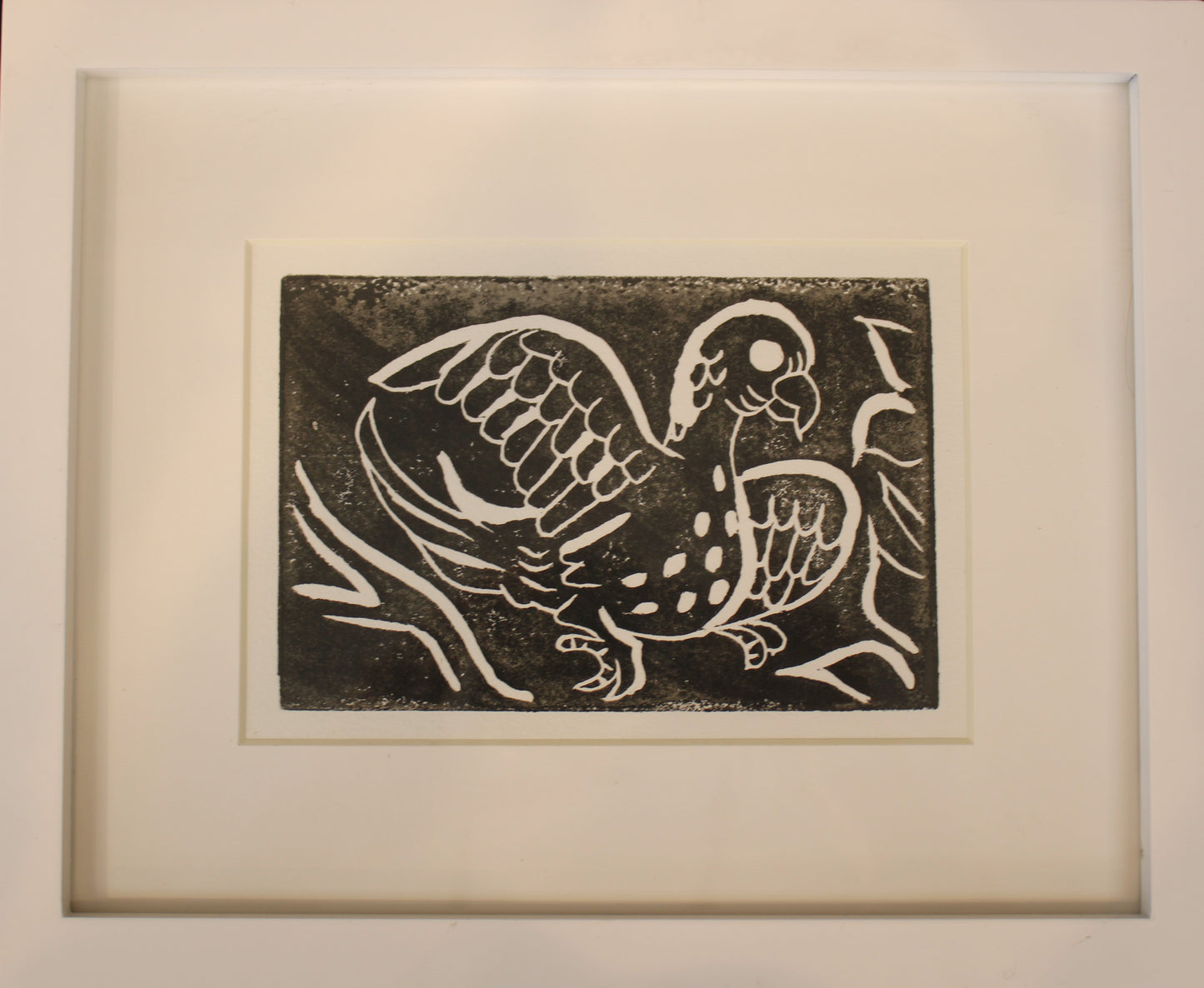 Linogravure pigeon